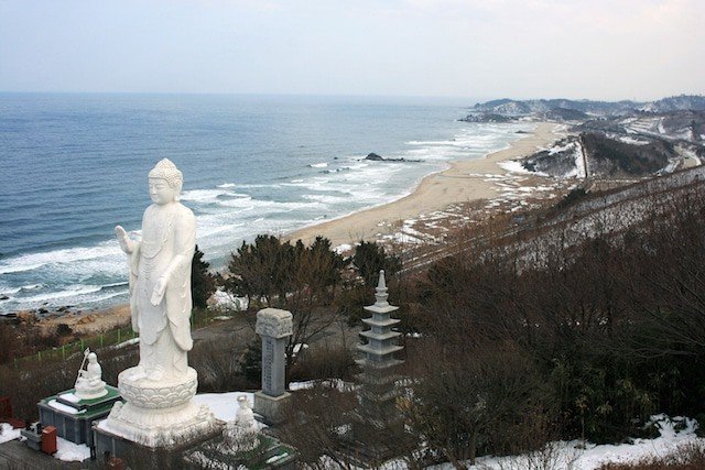 White statue of Buddha 