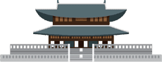 Traditional Korean building with a fence around it