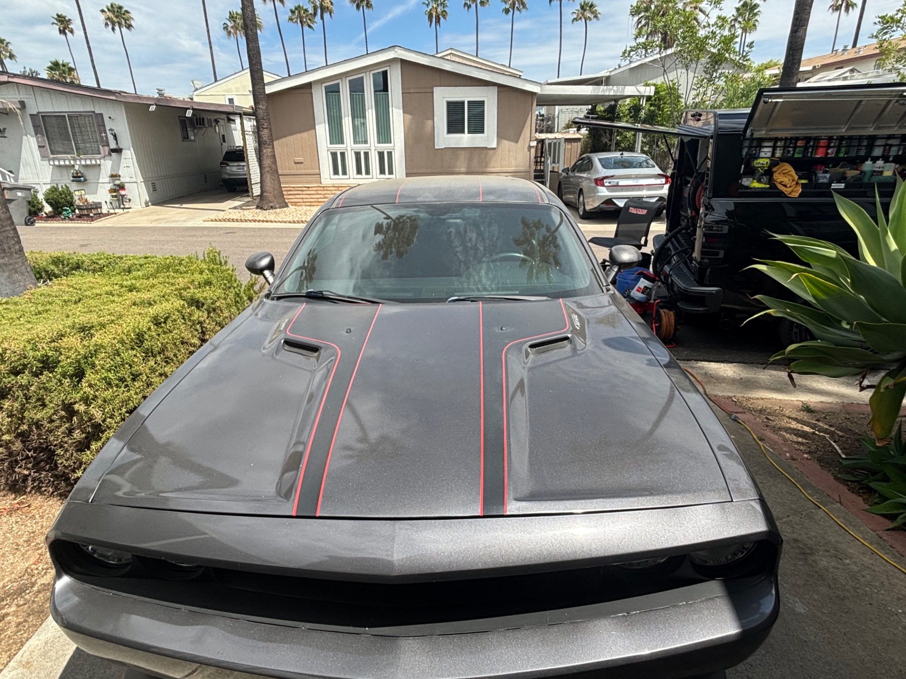 Dodge Challenger — Hand Wash & Wax — before detailing, showing dirt and wear