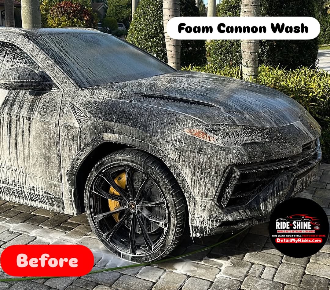 Lamborghini Urus — Foam Cannon Wash — before detailing, showing dirt and wear
